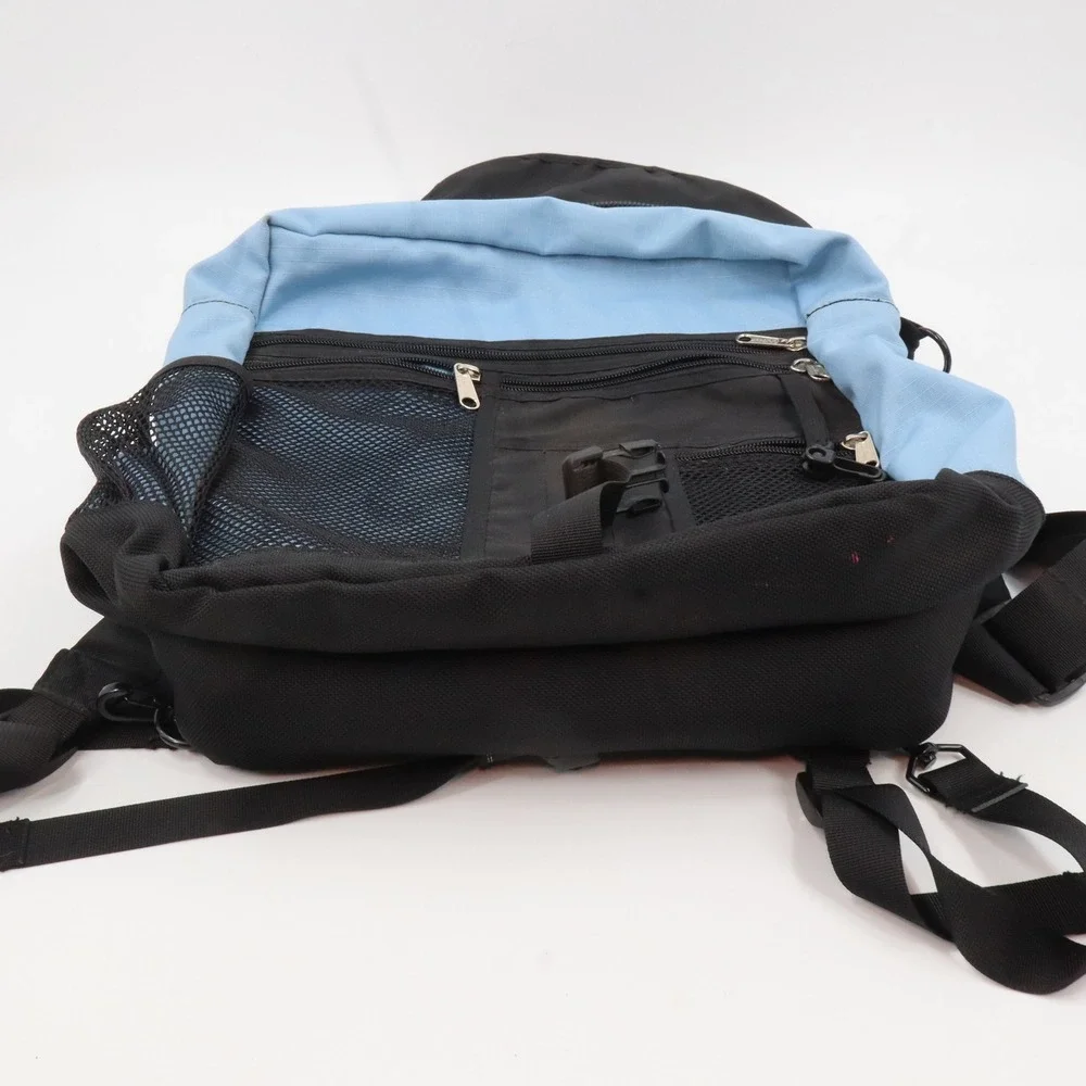 L.L. Bean Messenger Backpack Unisex Large Blue Black Ripstop Laptop Bag Jen